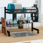 Escurridor de acero inoxidable para fregadero de cocina estante de almacenamiento para secado de vajilla escurridor 1